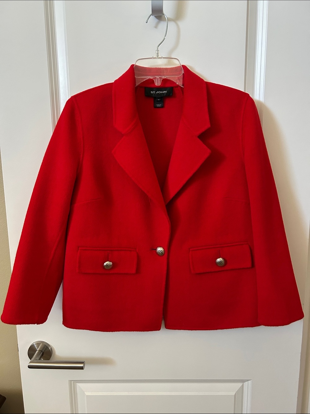 Pre.owned St. John Red Tailored Blazer Size 4
